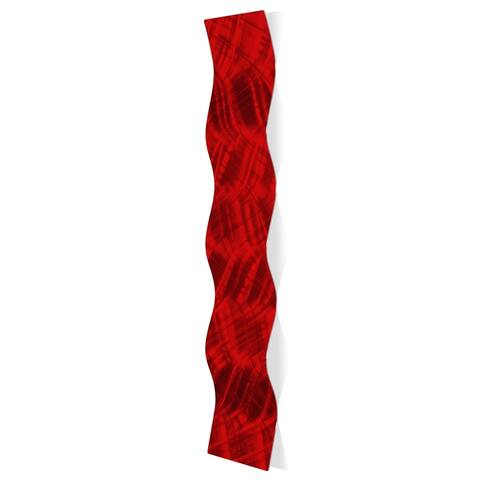 Strick & Bolton 'Red Diamonds Wave' Abstract Metal Art