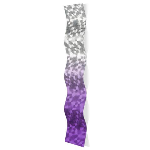 Strick & Bolton 'Purple Fade Dots Wave' Abstract Metal Art