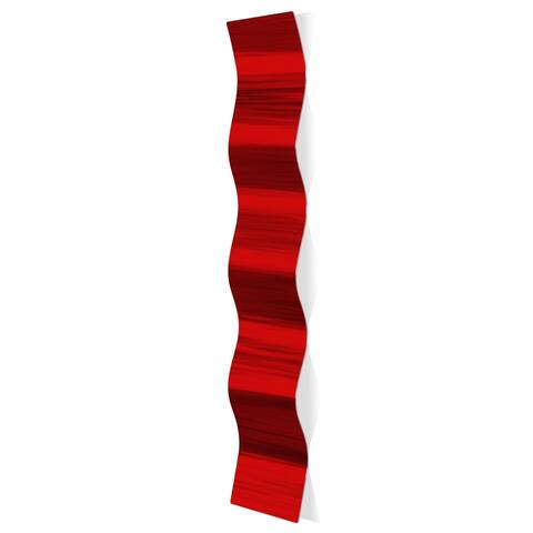 Strick & Bolton 'Red Lines Wave' Abstract Metal Art