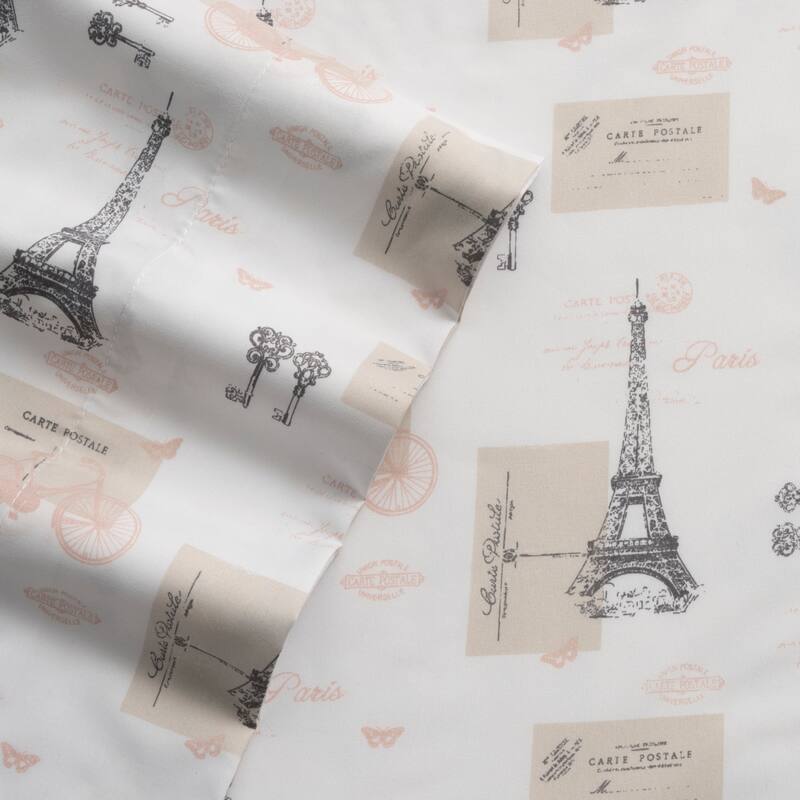 Whimsical Graphic Print Microfiber Bed Sheet Set