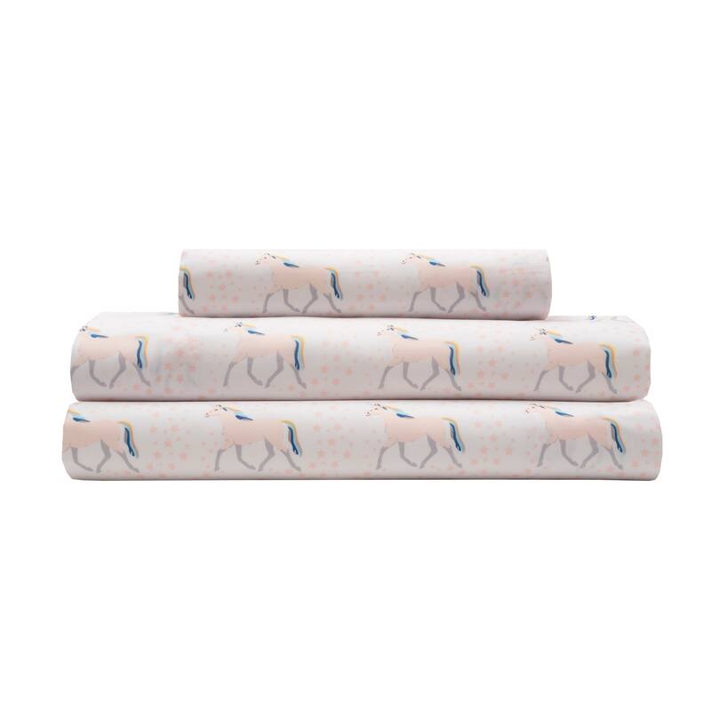 Whimsical Graphic Print Microfiber Bed Sheet Set