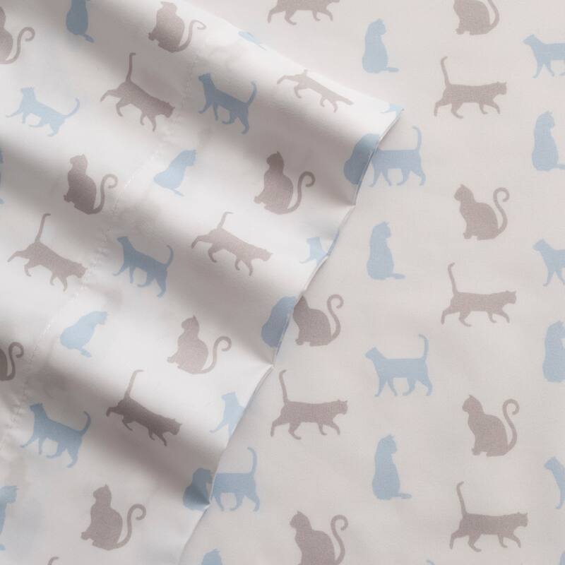 Whimsical Graphic Print Microfiber Bed Sheet Set