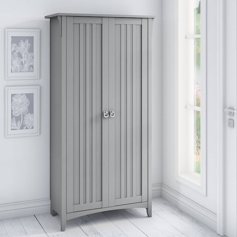 Bush Furniture Salinas Tall Storage Cabinet with Doors - Grey