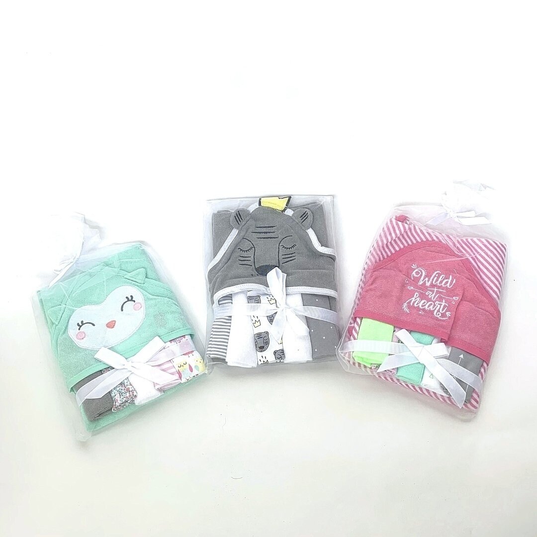 hooded baby towel and washcloth