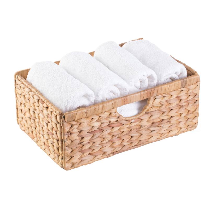 Foldable Natural Water Hyacinth Storage Bin - Small