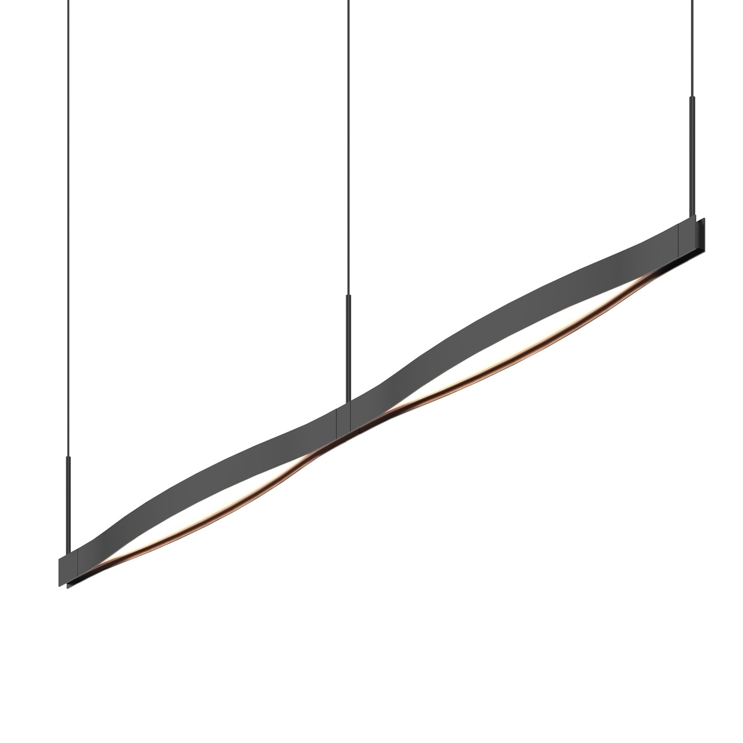 Shop Ola Double Satin Black Linear Led Pendant Free Shipping Today Overstock 29205960