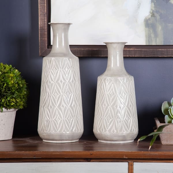 Shop 2pc Damask Vases On Sale Free Shipping Today Overstock