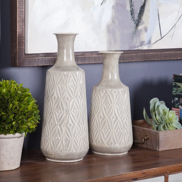 Shop 2pc Damask Vases On Sale Free Shipping Today Overstock