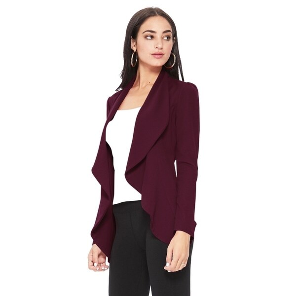 open front long blazer