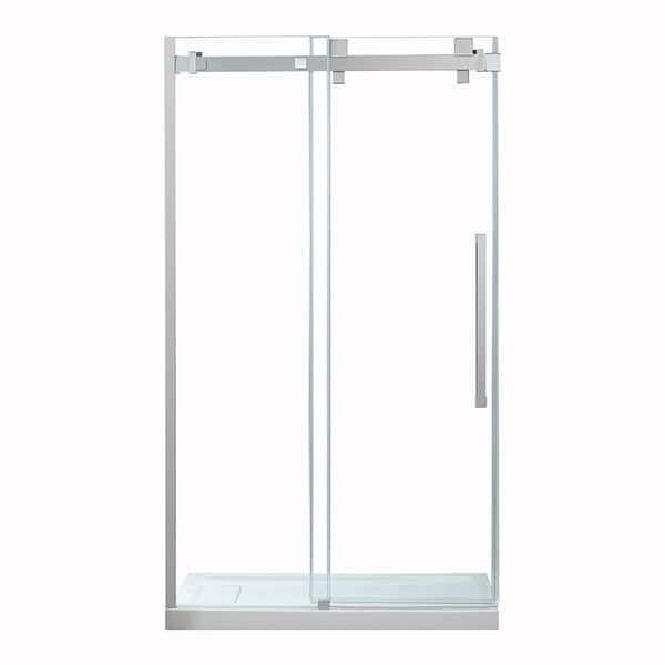 Shop Ove Decors Chester 48 In Satin Nickel Frameless Sliding