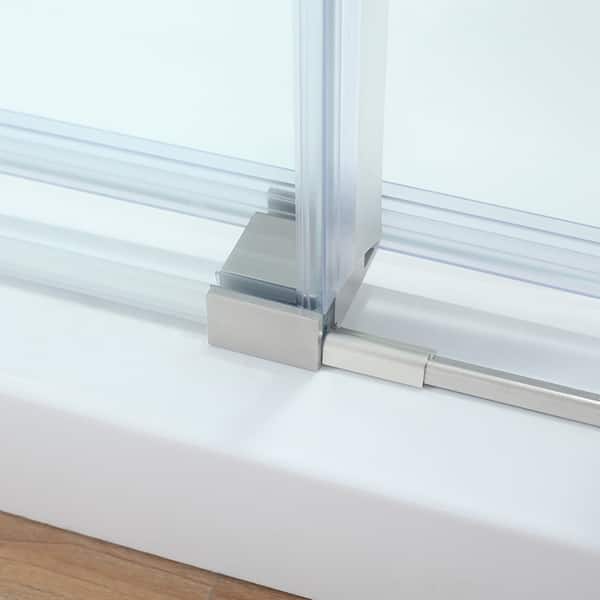 Shop Ove Decors Chester 48 In Satin Nickel Frameless Sliding