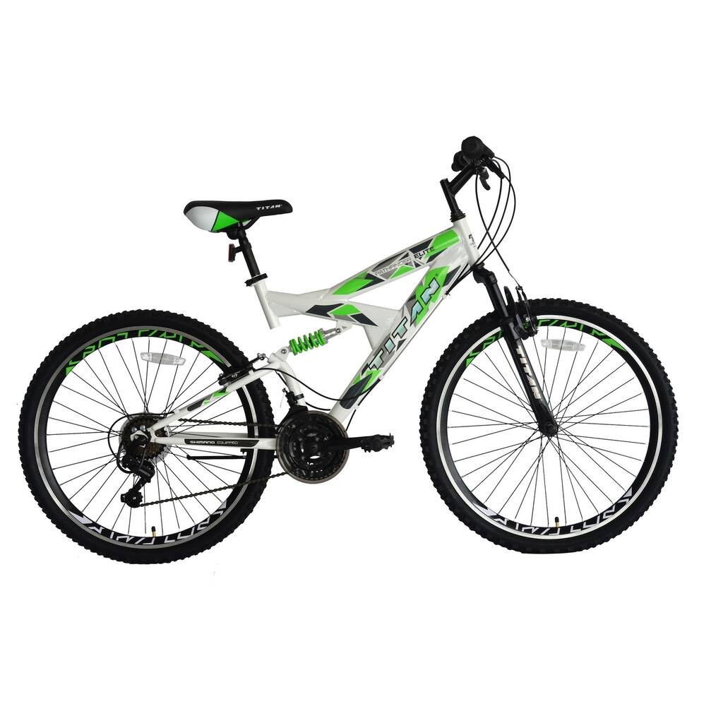 TITAN Pathfinder Elite Dual Suspension Mountain Bike, 21-speeds, 18-Inch Frame