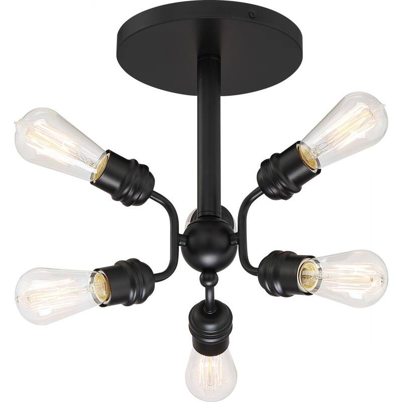 Faraday 6-Light Semi Flush Blk - N/A