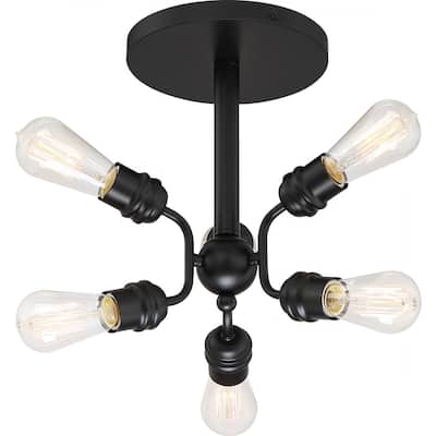 Faraday 6-Light Semi Flush Blk - N/A