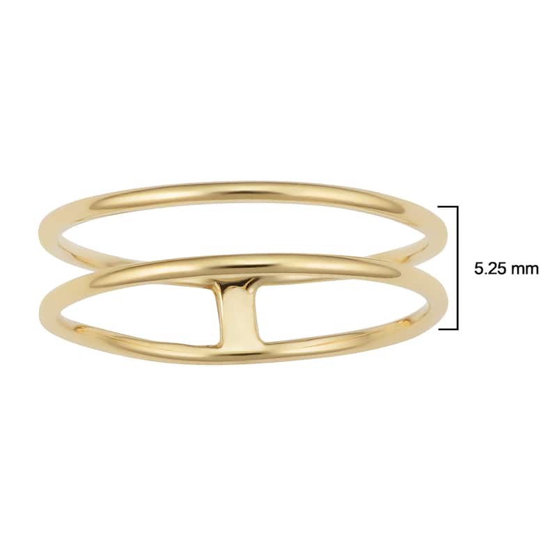 14k Yellow Gold 5.25 millimeter Minimalist Double Ring