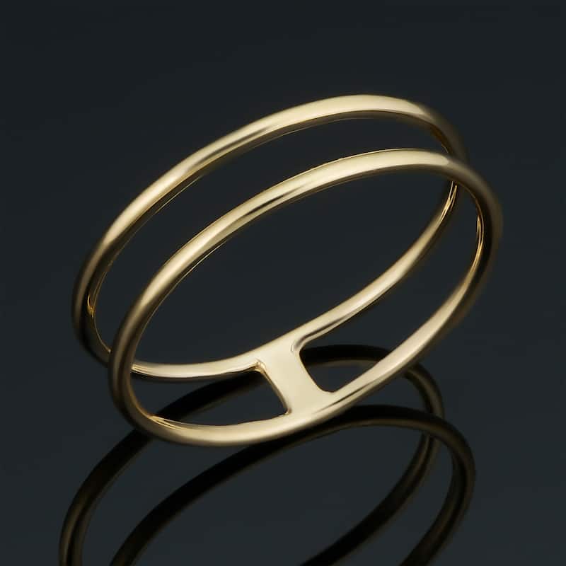 14k Yellow Gold 5.25 millimeter Minimalist Double Ring