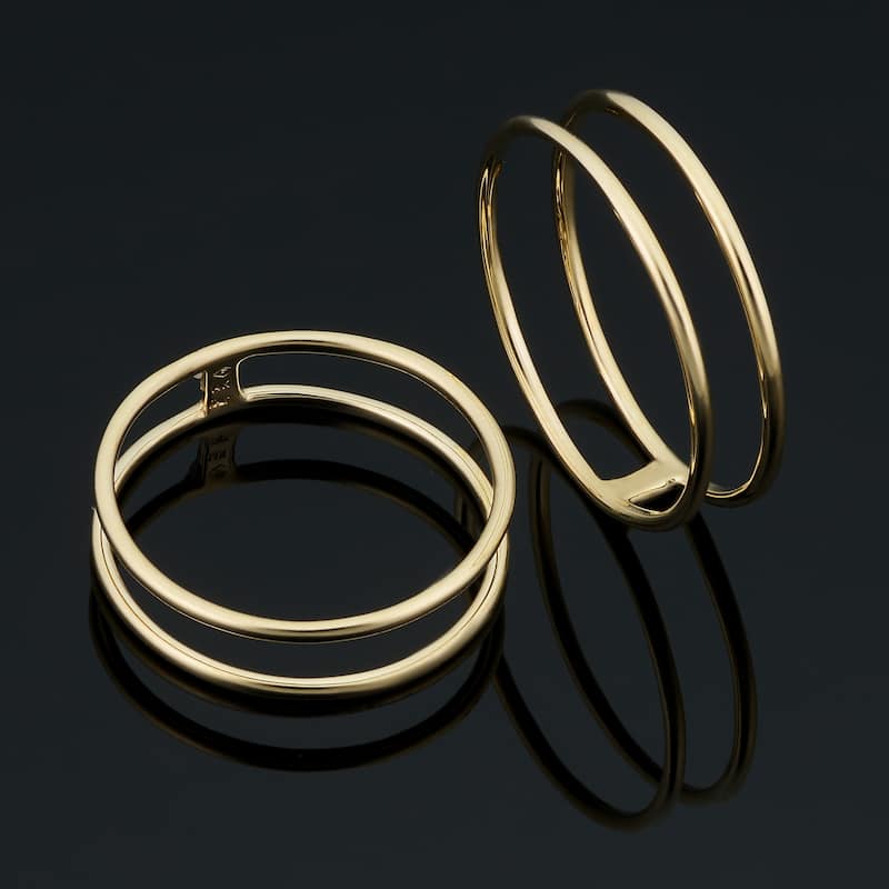 14k Yellow Gold 5.25 millimeter Minimalist Double Ring