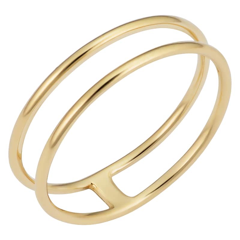 14k Yellow Gold 5.25 millimeter Minimalist Double Ring