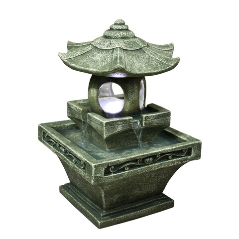Pagoda Lantern Fountain With Light