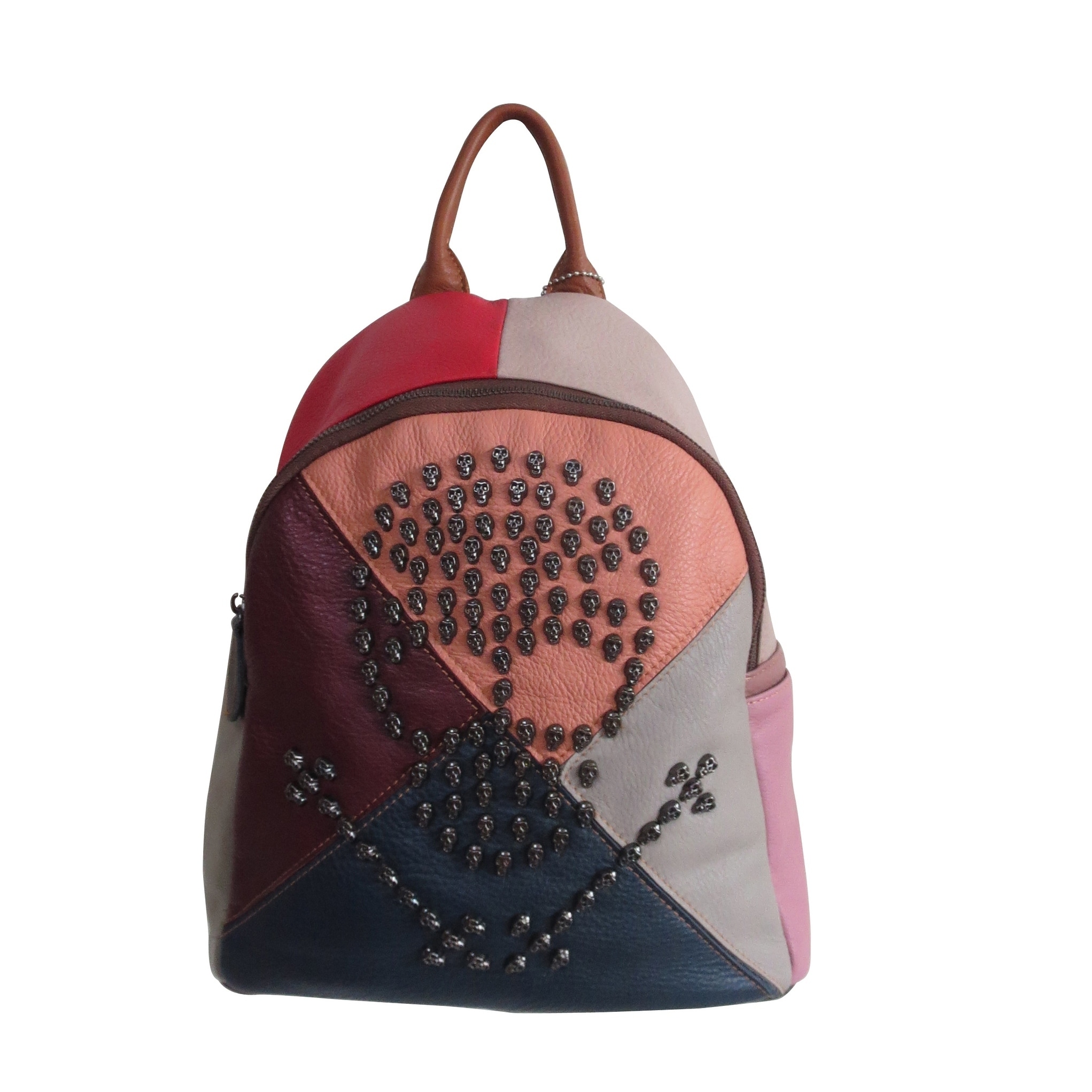 maroon leather backpack