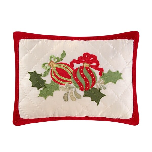 Holiday Ornaments Quilted Decorative Accent Throw Pillow Overstock