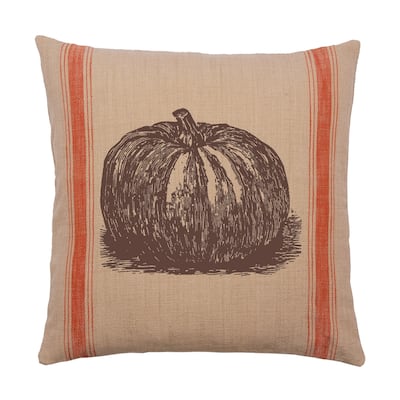 Pumpkin Feed Sack Feed Sack Decorative Accent Throw Pillow
