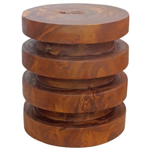 Towering Rings End Table 18 In Dia X 20 High Walnut Towering Rings End Table 18 In Dia X 20 High Walnut