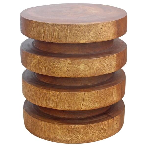 Towering Rings End Table 18 In Dia X 20 High Walnut Towering Rings End Table 18 In Dia X 20 High Walnut