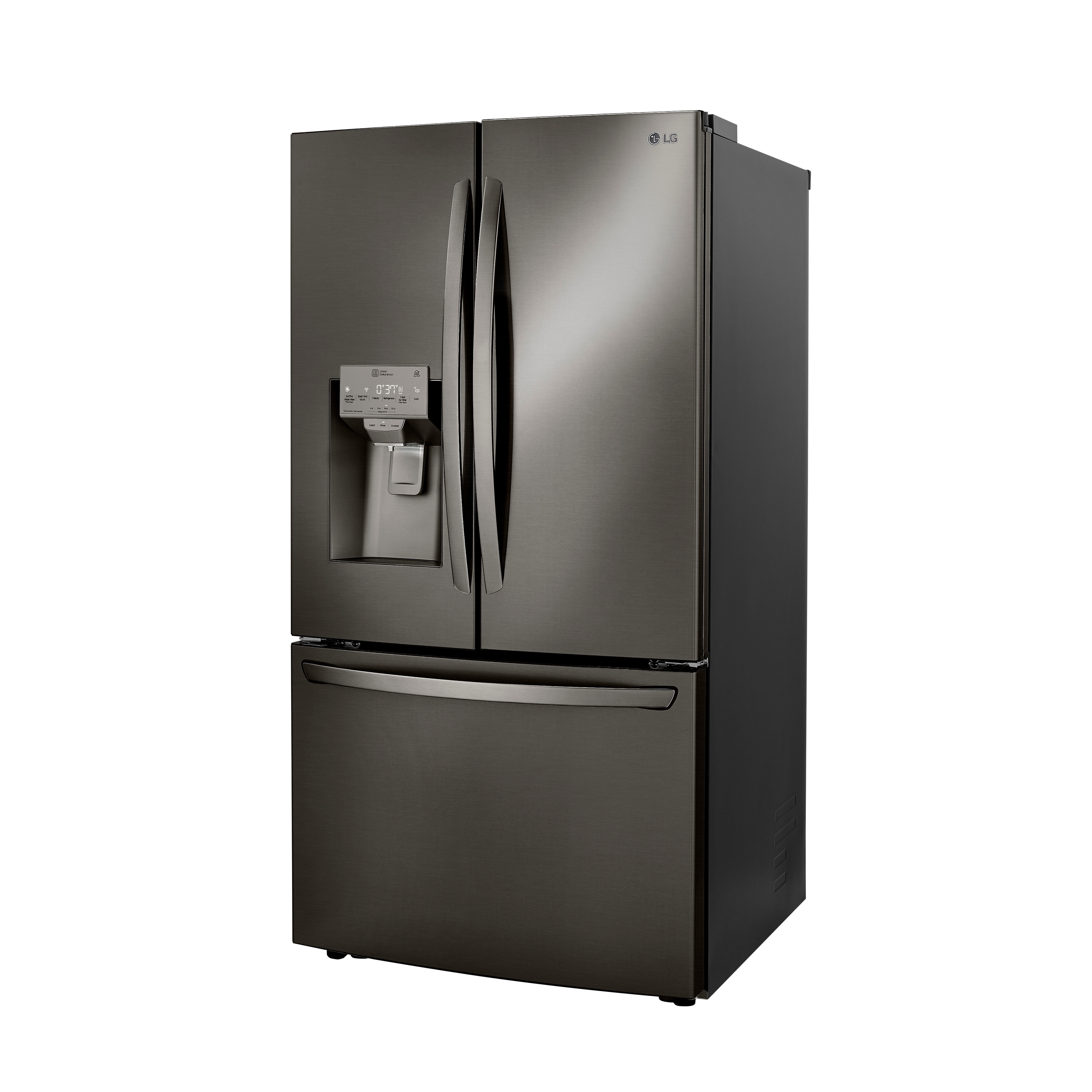 Lg Lrfxc2406d 24 Cu Ft Smart Wi Fi Enabled French Door Counter Depth Refrigerator Black Stainless Steel