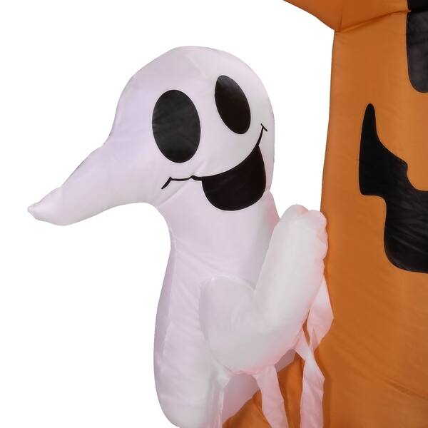 Shop Kinbor 8 Ft Halloween Inflatable Blow Up Ghost Tree With Owl