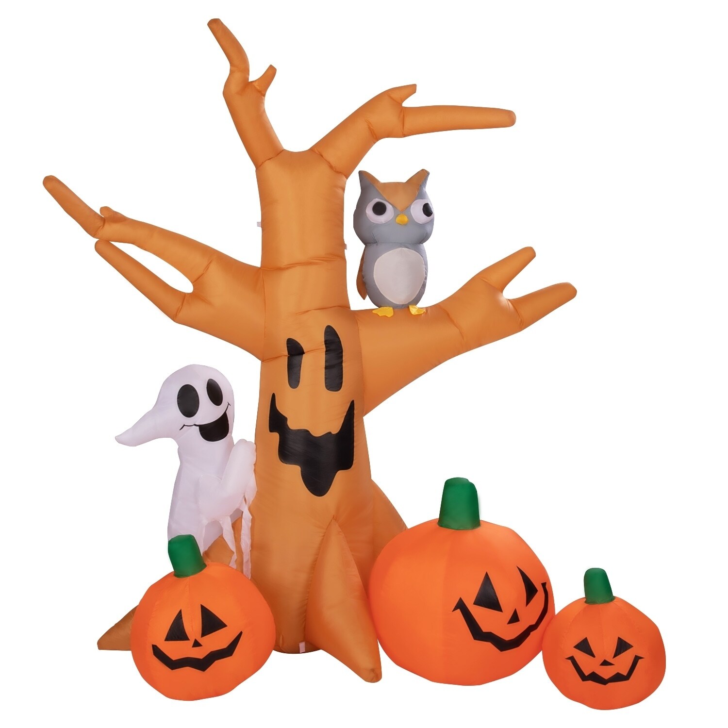 Shop Kinbor 8 Ft Halloween Inflatable Blow Up Ghost Tree With Owl
