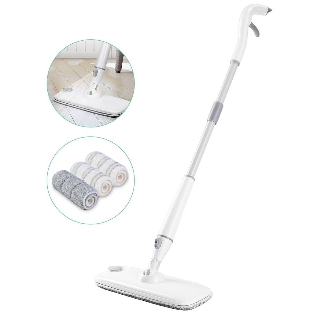 Homitt Floor Spray Mop with 3 Detachable and Washable Microfiber Pads and Handle Ultralight for Home Kitchen