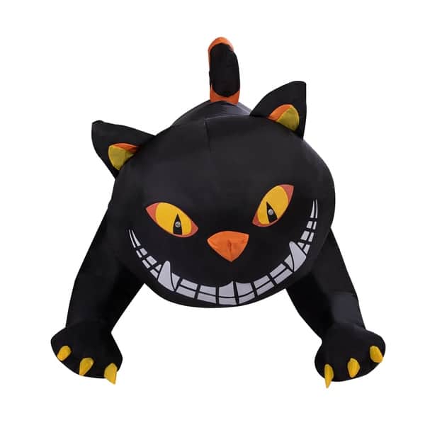 Shop Kinbor 6 Ft Halloween Inflatable Blow Up Animated Turning Head Witch S Cat Lighted Party Decoration For Indoor Outdoor Overstock 29213088