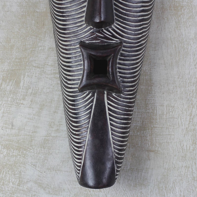 Handmade Happy Man African Wood Mask (Ghana)