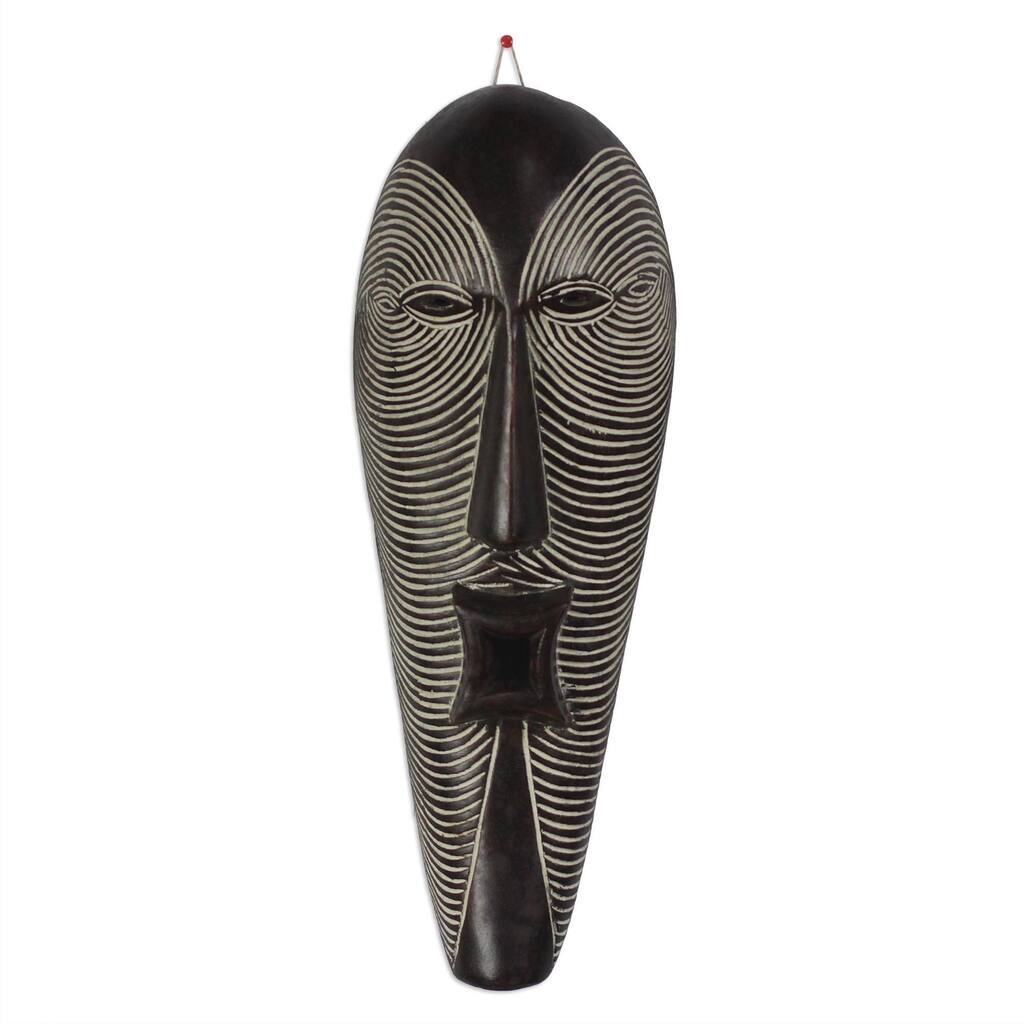 Handmade Happy Man African Wood Mask (Ghana)