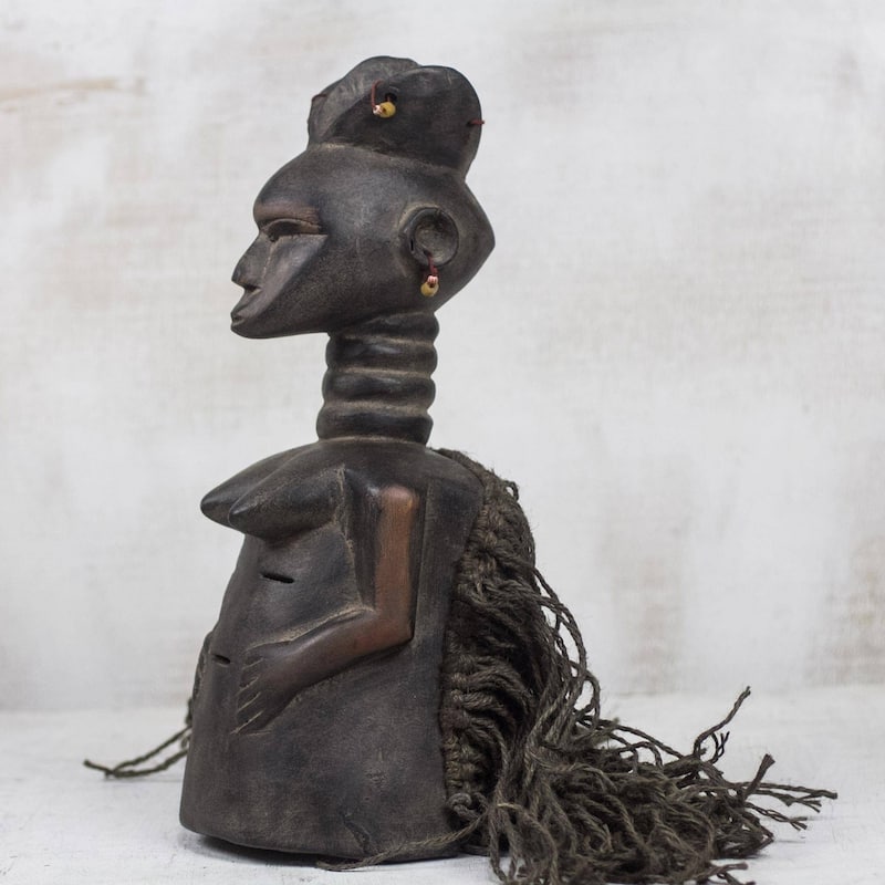 Handmade Female Spiritual Healer Liberia Wood Mask (Ghana)