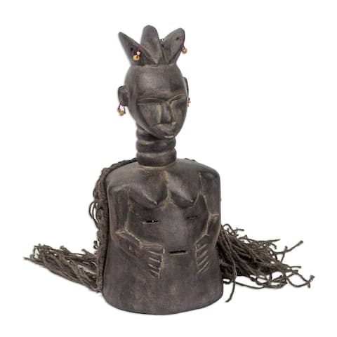 Handmade Female Spiritual Healer Liberia Wood Mask (Ghana)