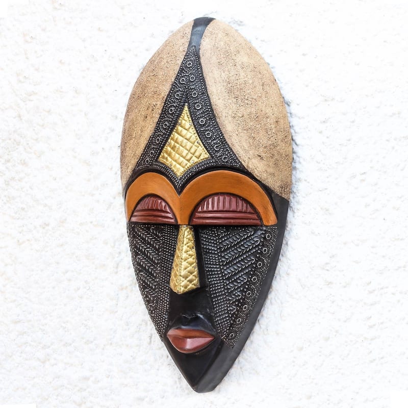 Handmade King Of Africa African Wood Mask (Ghana)