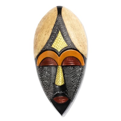 Handmade King Of Africa African Wood Mask (Ghana)