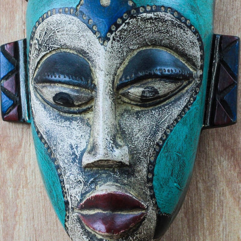 Handmade Benevolent Emiyi African Wood Mask Ghana