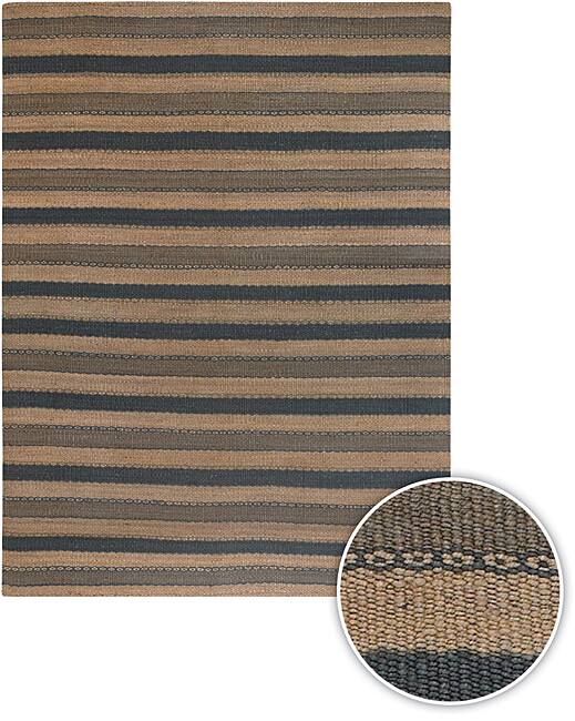 Handmade Transitional Striped Mandara Rug - multi