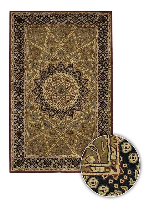 Artist's Loom Hand-tufted Traditional Oriental Wool Rug (5'9 Round) - 6'