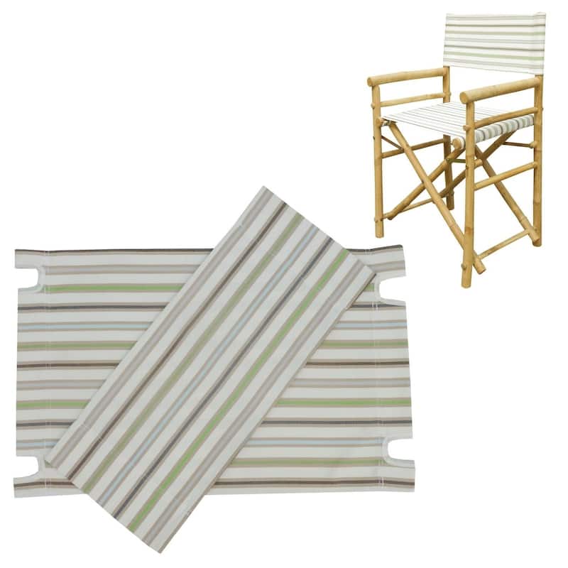Canvas For Bamboo Director Chair - Set of 2 - White Stripe