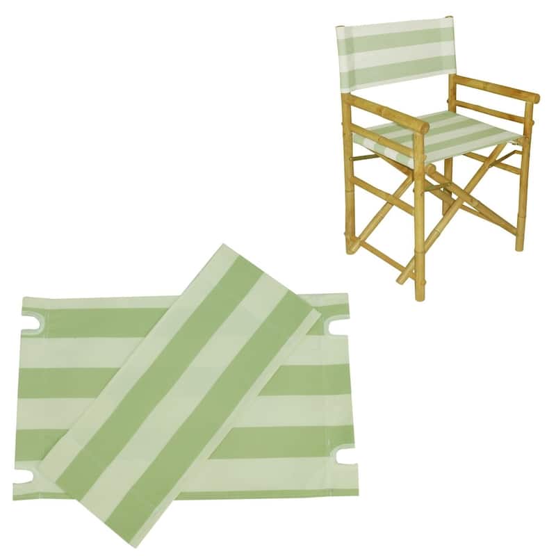 Canvas For Bamboo Director Chair - Set of 2 - Celadon Stripe