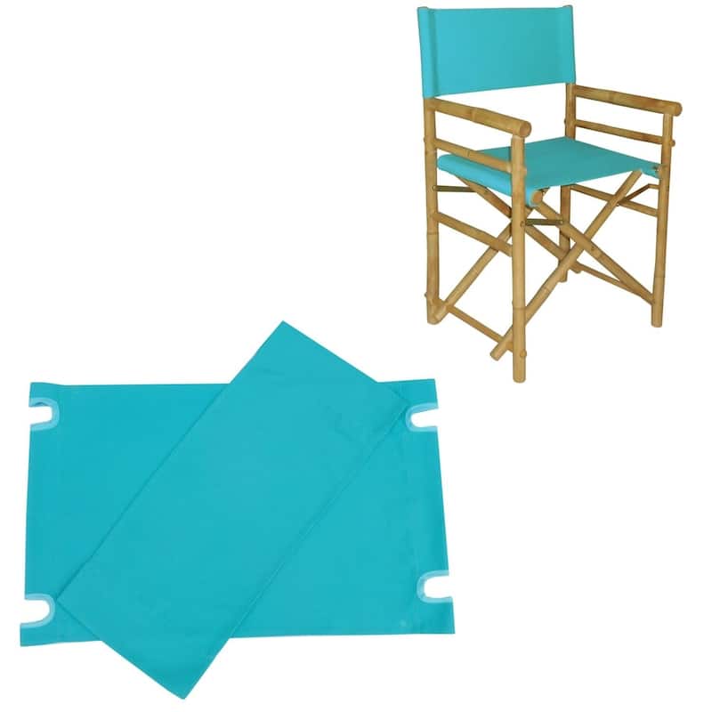 Canvas For Bamboo Director Chair - Set of 2 - Aqua Blue