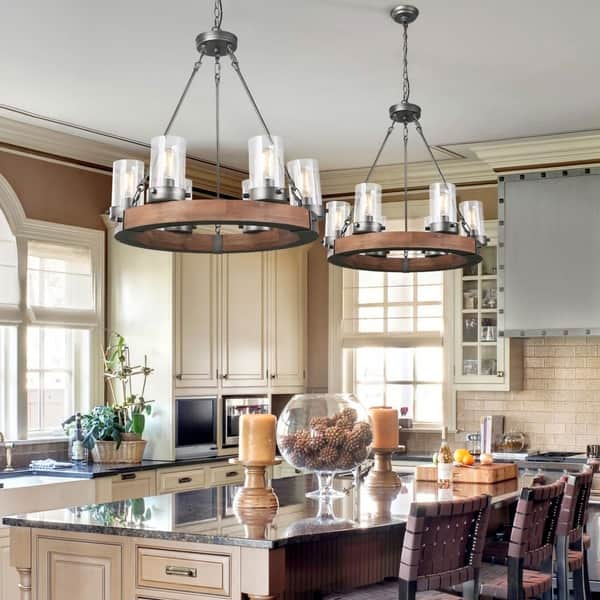 Shop The Gray Barn Lynde Hollow 6 Light Wood Chandeliers