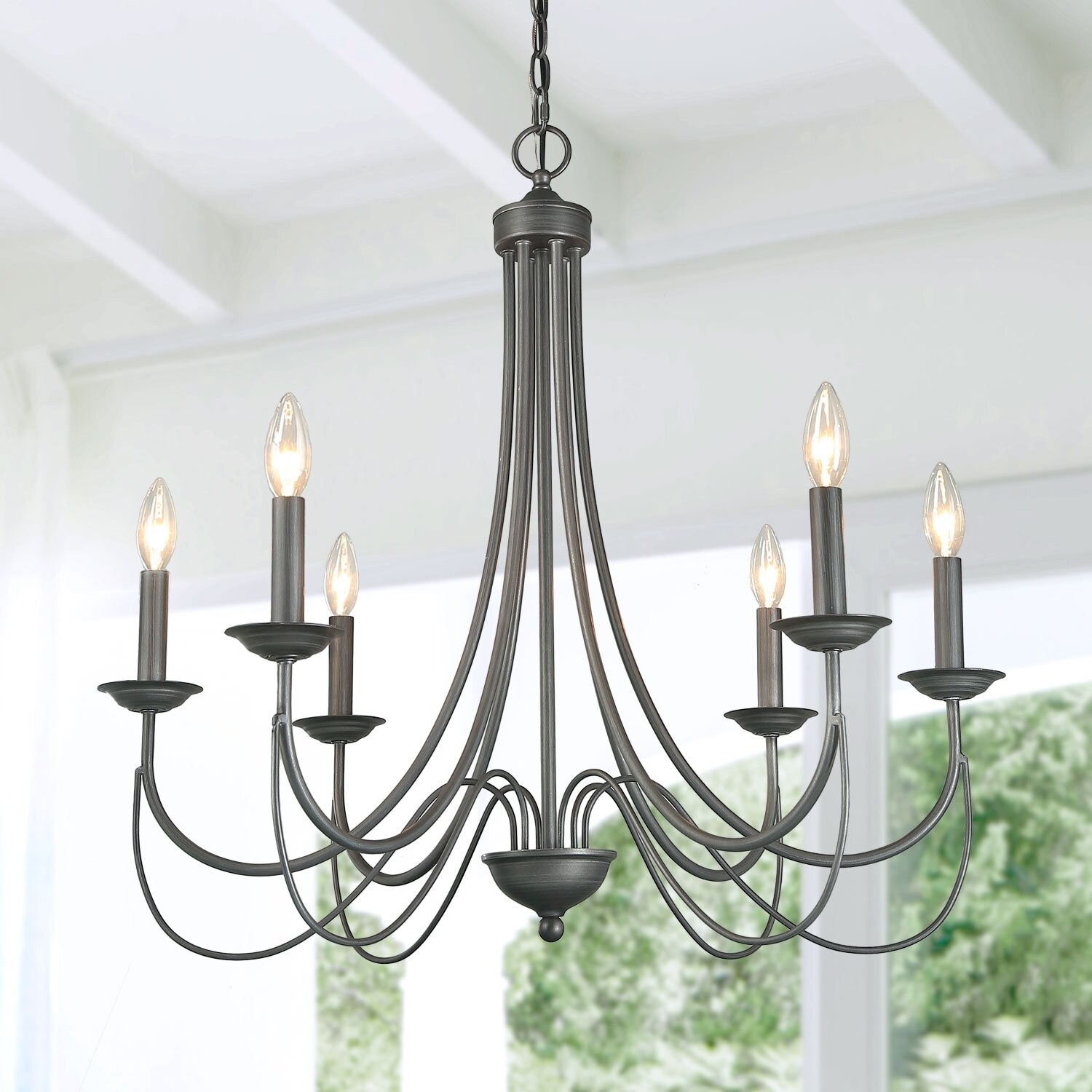 Copper Grove Qormi 6-light Antique Silvertone Chandelier - Chandeliers For Bedrooms by Overstock.com