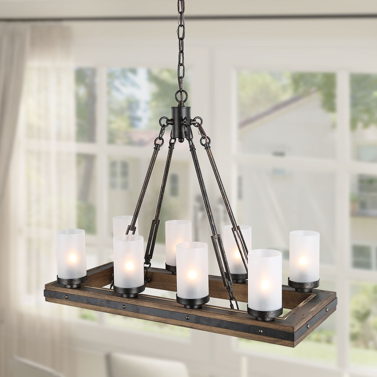 Shop The Gray Barn Idlewild Wood And Metal 8 Light Linear