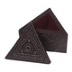 preview thumbnail 4 of 2, Handmade Triangle Delight Aluminum and Wood Decorative Box (Ghana)