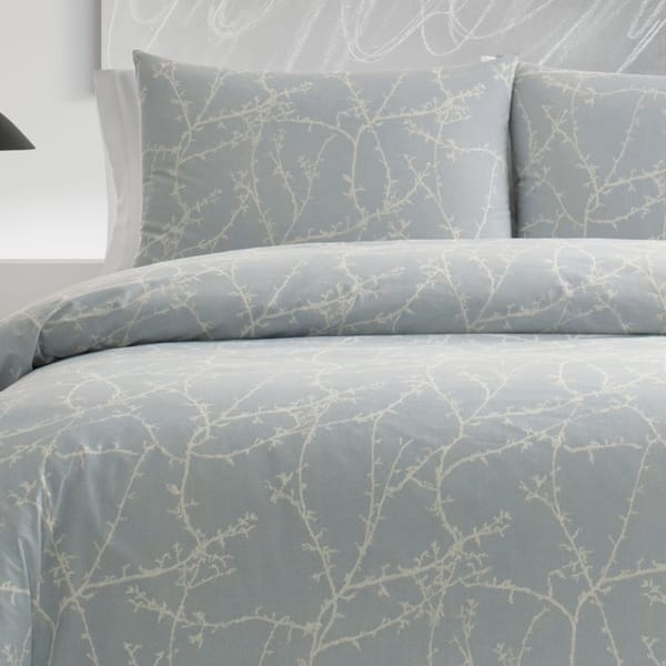 Shop Vera Wang Winter Sky Blue Duvet Cover Set On Sale